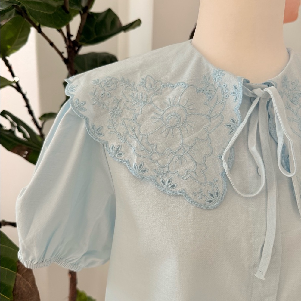 Blue Embroidered Top - Picture 2 of 2